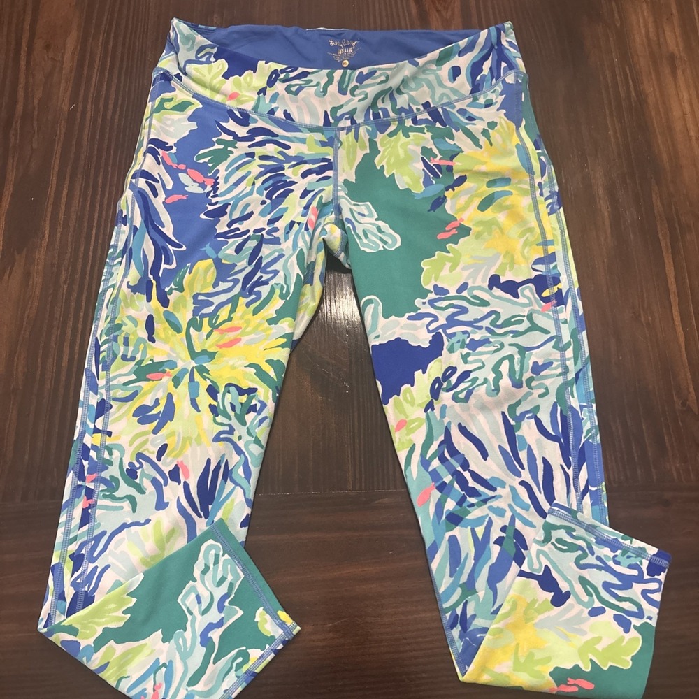 Lilly Pulitzer Luxletic UPF 50+ Weekender High-Rise Midi Legging Sink or Swim XL